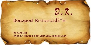 Doszpod Krisztián névjegykártya